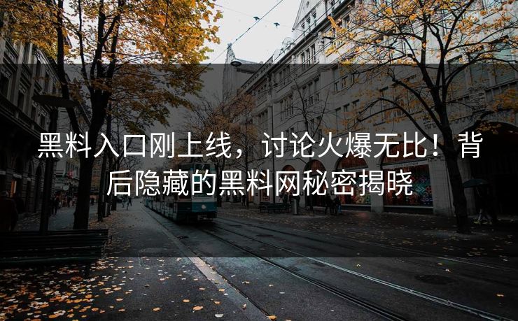 黑料入口刚上线，讨论火爆无比！背后隐藏的黑料网秘密揭晓